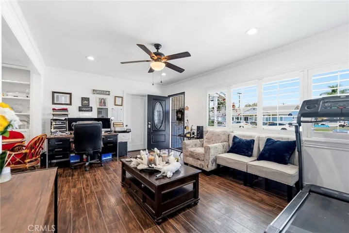 Living room/Shutters offer improved light control.
