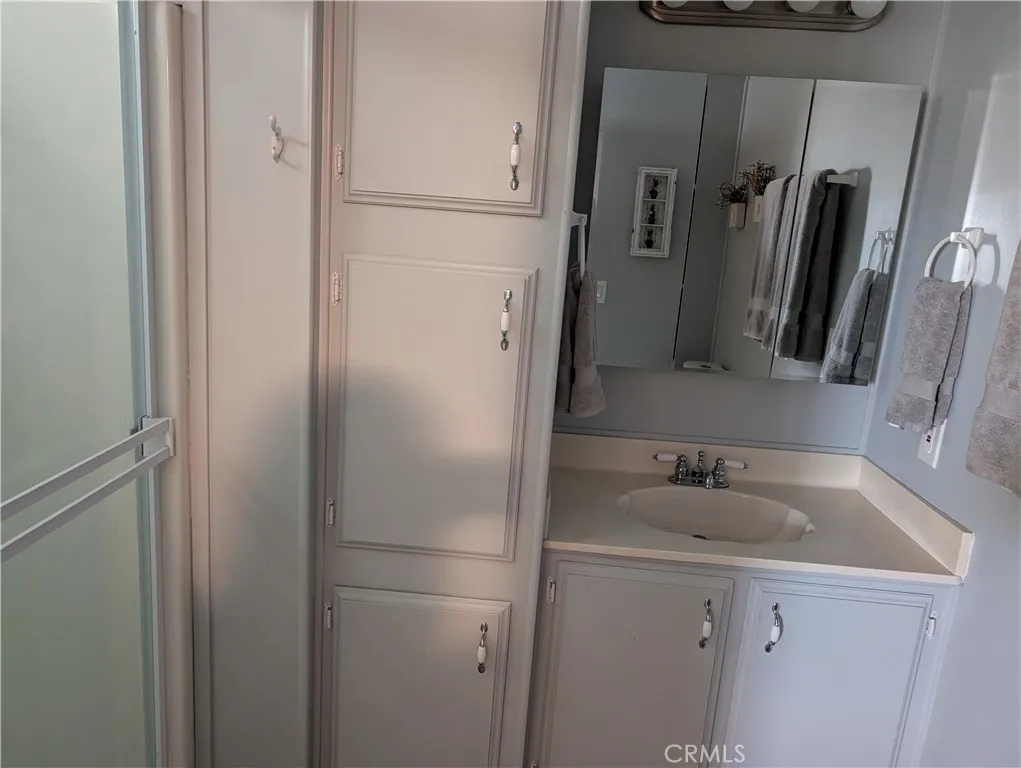 Walk-in shower in guest bathroom