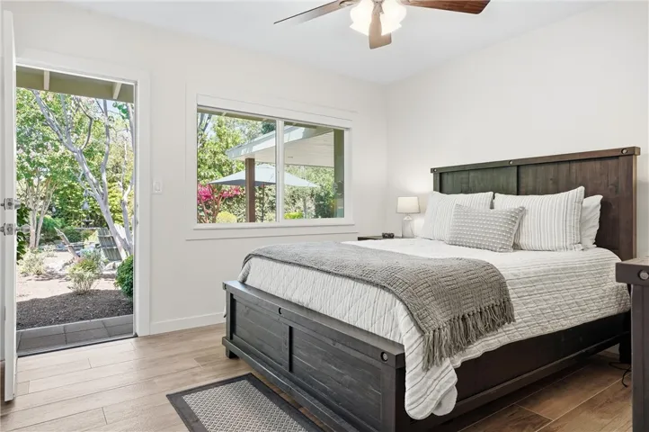 The second bedroom has its own access to the backyard. Closet and bedroom doors not shown here are 3-panel shaker style wood doors.