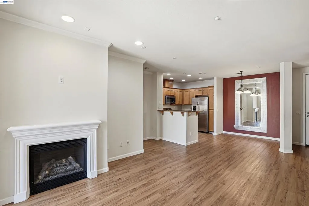 Living room dining and kitchen
