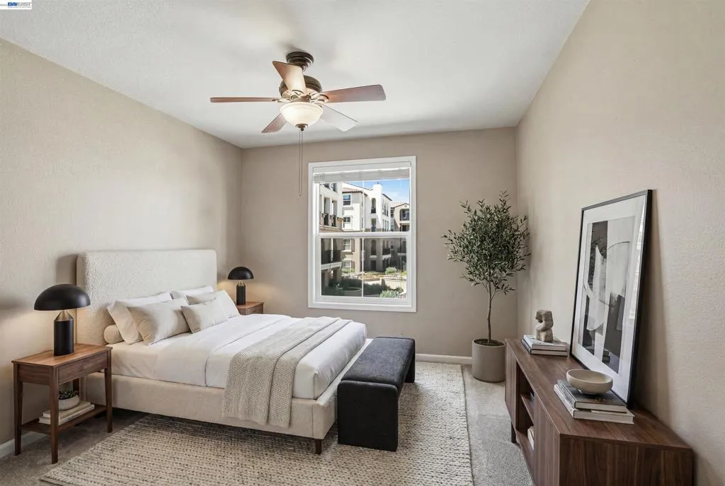 Secondary bedroom virtualy staged