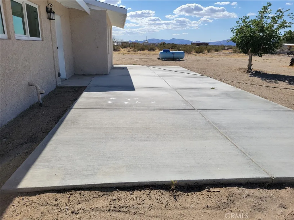 Large back porch for gatherings.