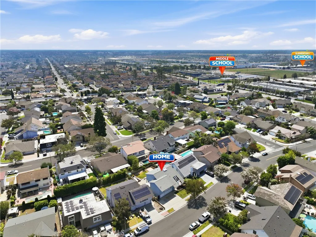 Aerial view of neighborhood