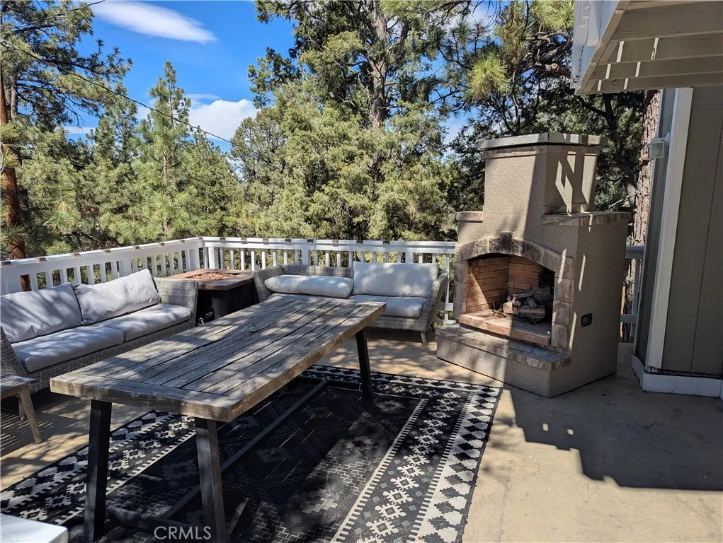 Deck with fireplace