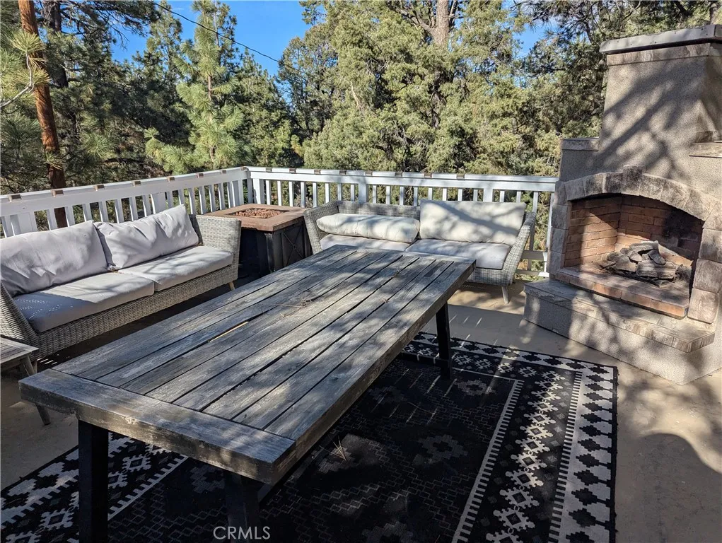 Seating area on deck