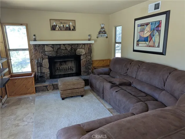Rock fireplace