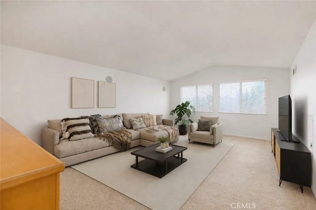 Virtually staged upstairs loft area