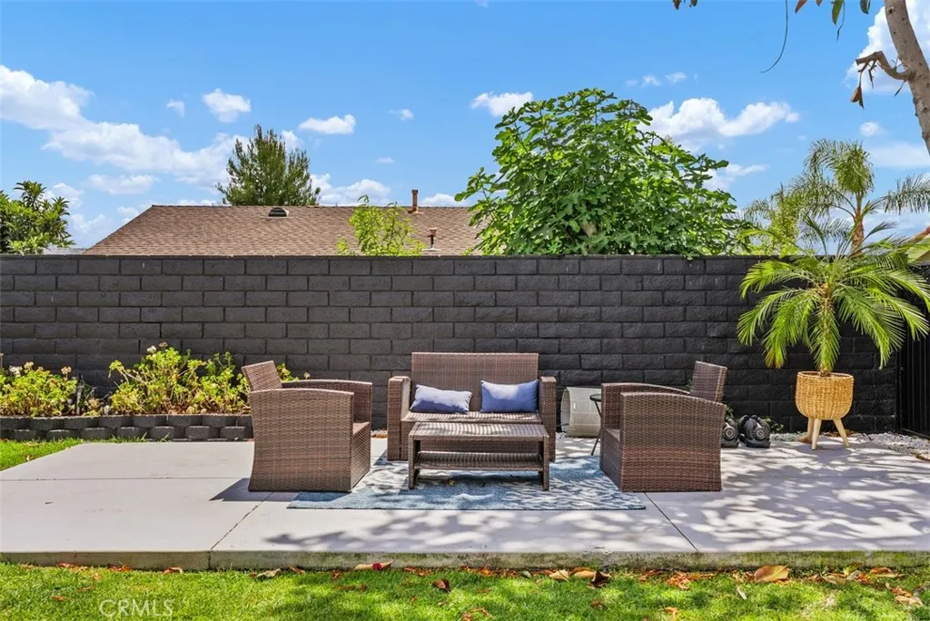 Picnic area in backyard