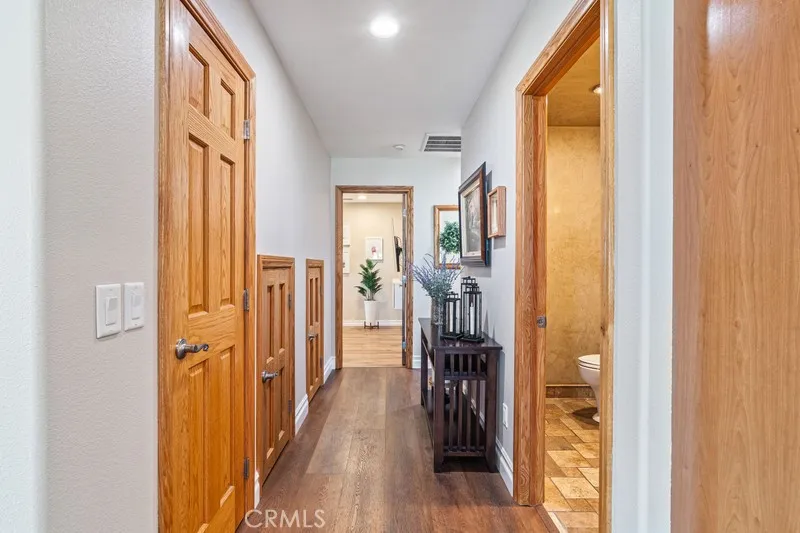 Hallway leading to the family room