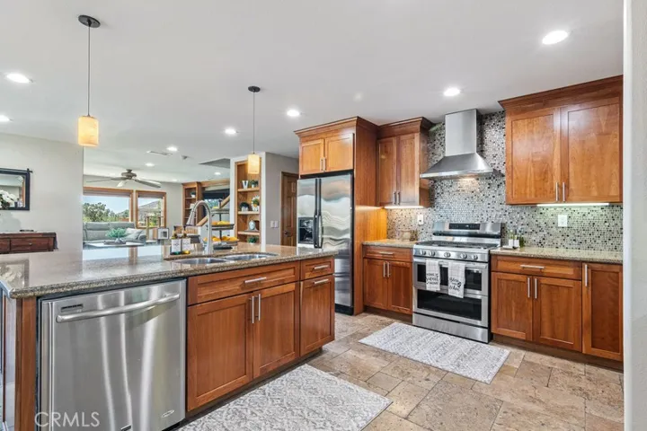 Kitchen with stainless steel appliances