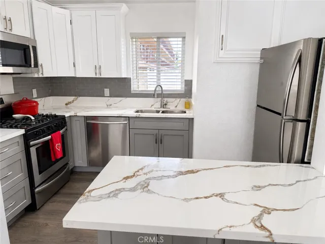 Open concept kitchen fully remodeled.