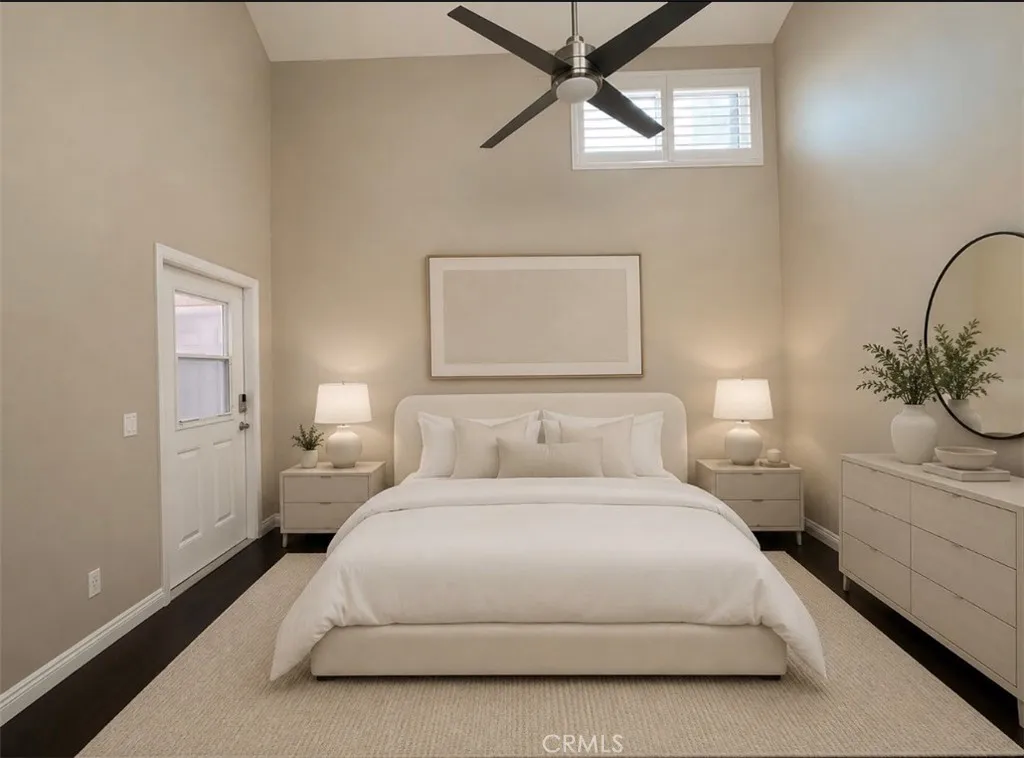 virtually staged primary bedroom