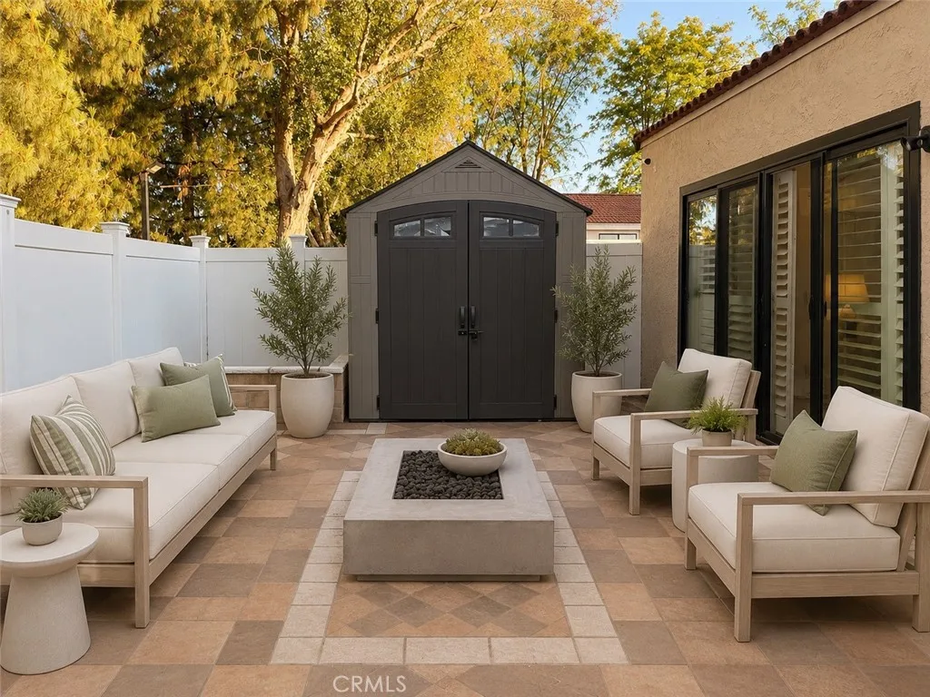 virtually staged enclosed private patio