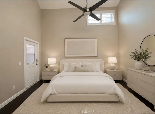 virtually staged primary bedroom