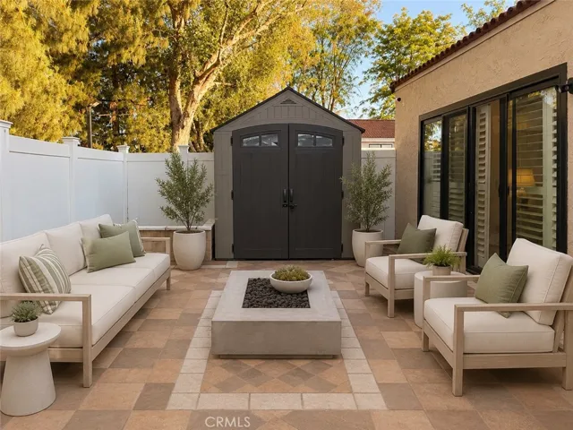 virtually staged enclosed private patio