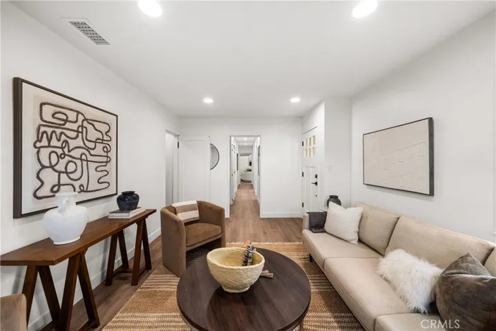 Living Room and Hallway to Right of the Front Door