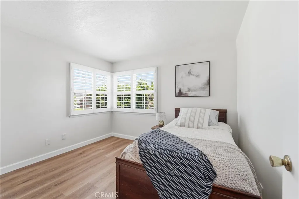 Upstairs bedroom with custom shutters