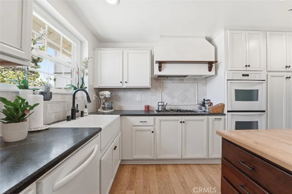 Kitchen with soapstone counters and island