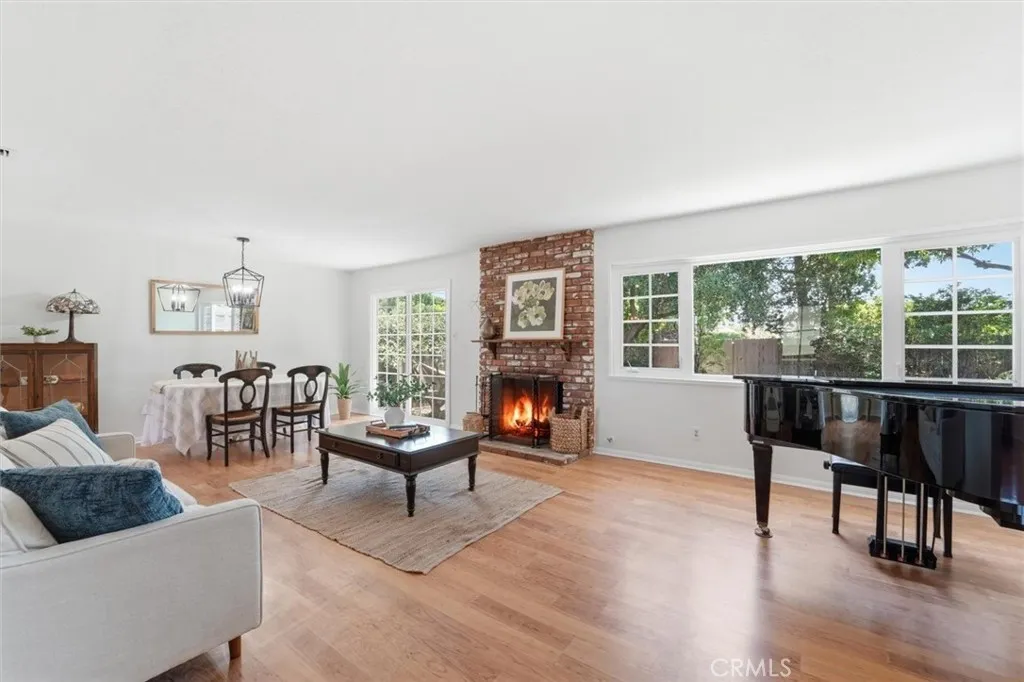 Living room with fireplace