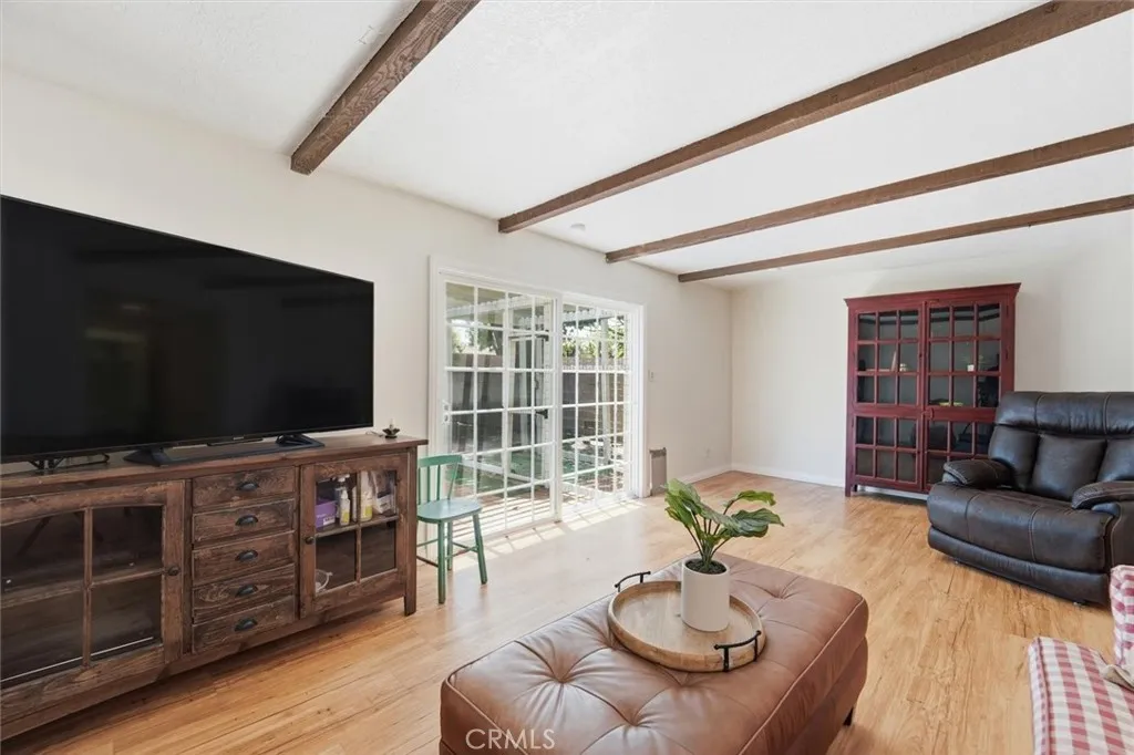 Family room with sliders to yard