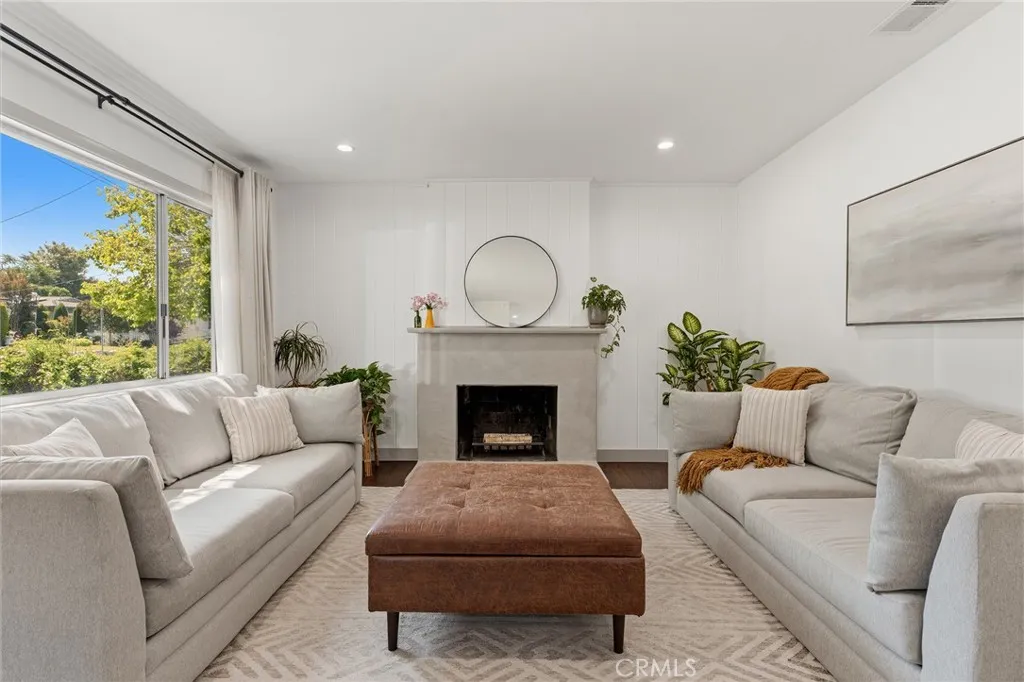 Living Room with Custom Fireplace