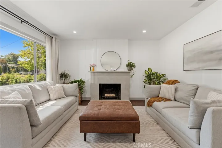 Living Room with Custom Fireplace