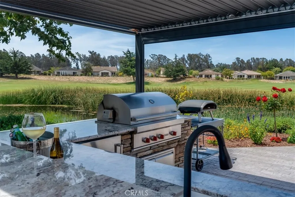 Wolfe Outdoor Barbecue With a Golf Course Backdrop.  Wine is Ready, Where are You?
