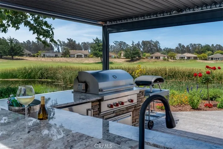 Wolfe Outdoor Barbecue With a Golf Course Backdrop.  Wine is Ready, Where are You?