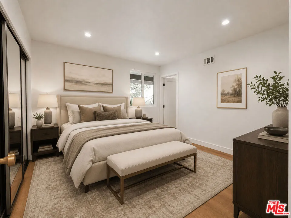 virtual staged primary bedroom