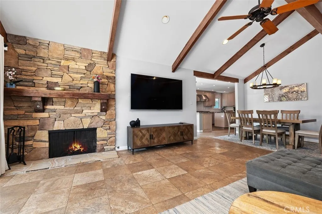 fireplace is digitally enhanced
