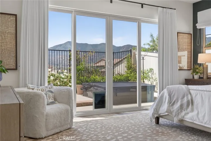 primary bedroom with a view