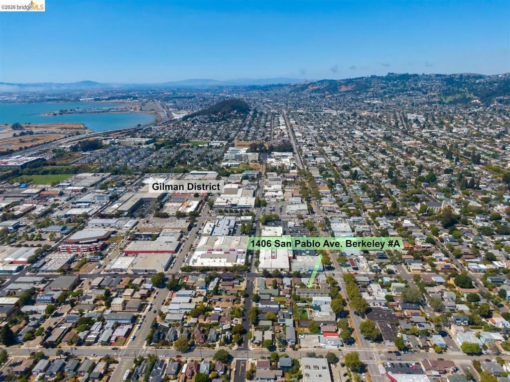 Aerial overview showcasing dense urban development with commercial and residential properties