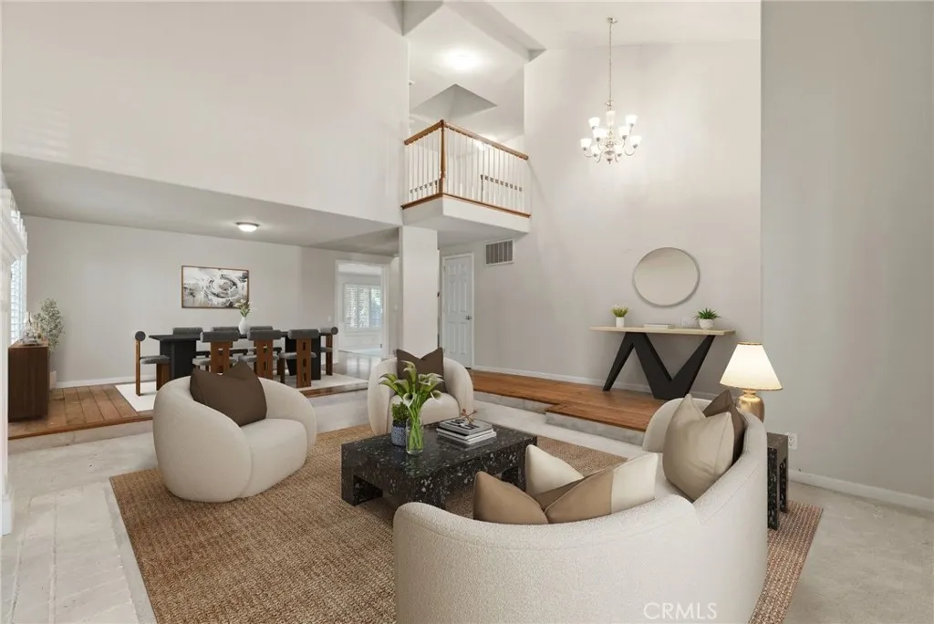 Staged Living Room and Dining Area