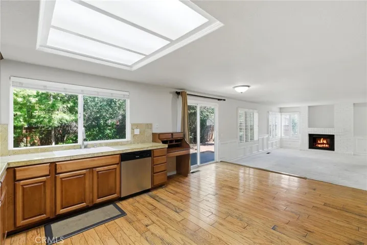 Kitchen with Adjacent Family Room with Wet Bar