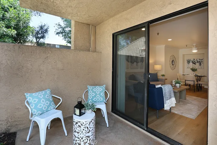 Charming patio with greenbelt views