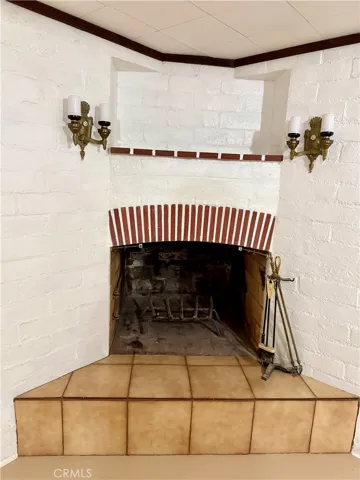The basement has its own fireplace