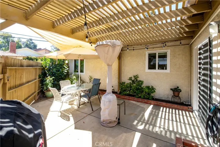 Private patio off dining room