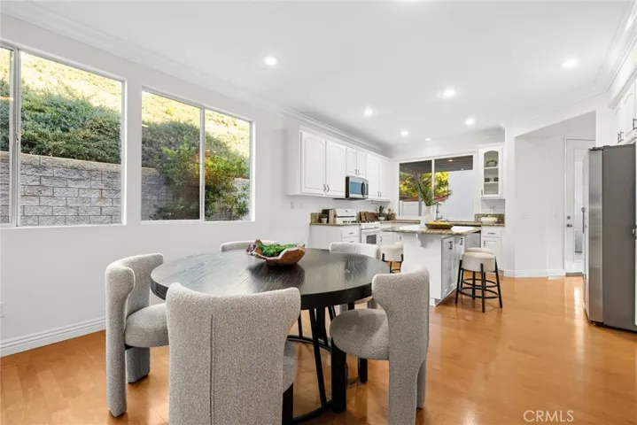 Kitchen nook or family room with fireplace