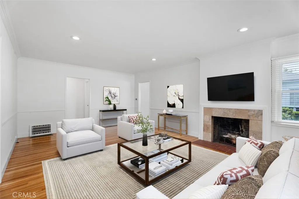 Family room with virtual staging.