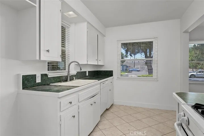 Galley kitchen.