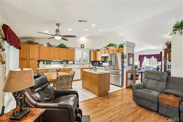 View from the Family Room into the Kitchen and Front Living Room
