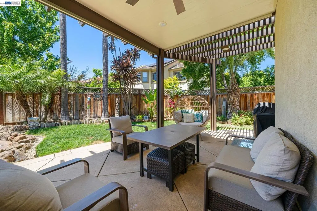 COVERED PATIO WITH CEILING FAN!