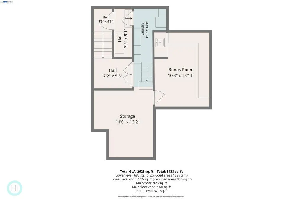 Lower Level; Storage Laundry   Bonus