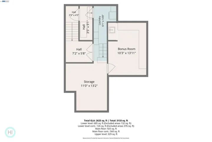 Lower Level; Storage Laundry   Bonus