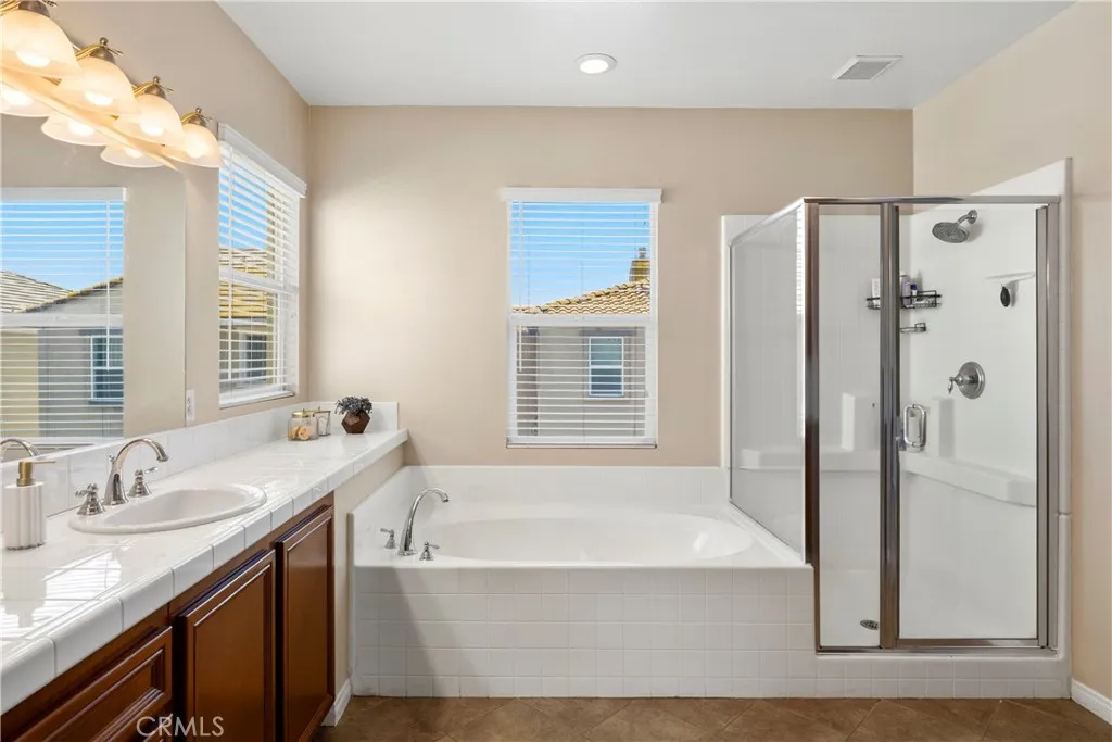 Soaking tub and walk in shower