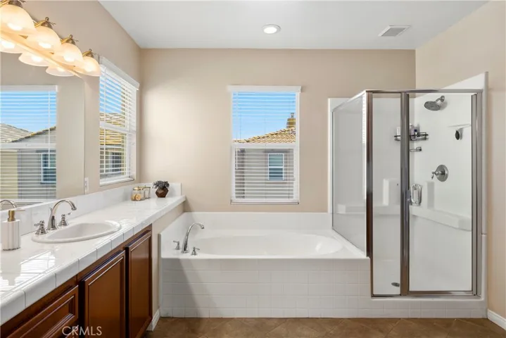 Soaking tub and walk in shower