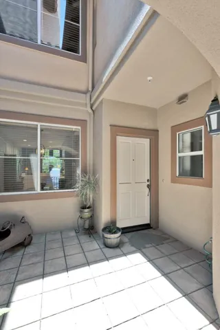 Open ceiling front patio.