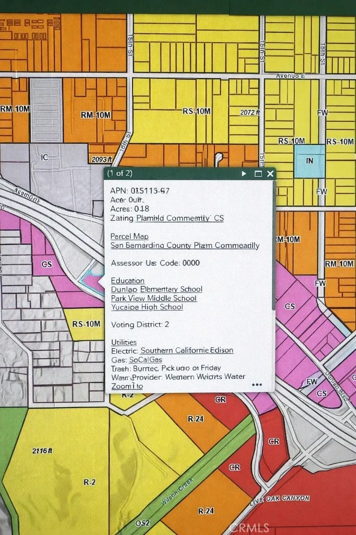 Yucaipa City zoning map