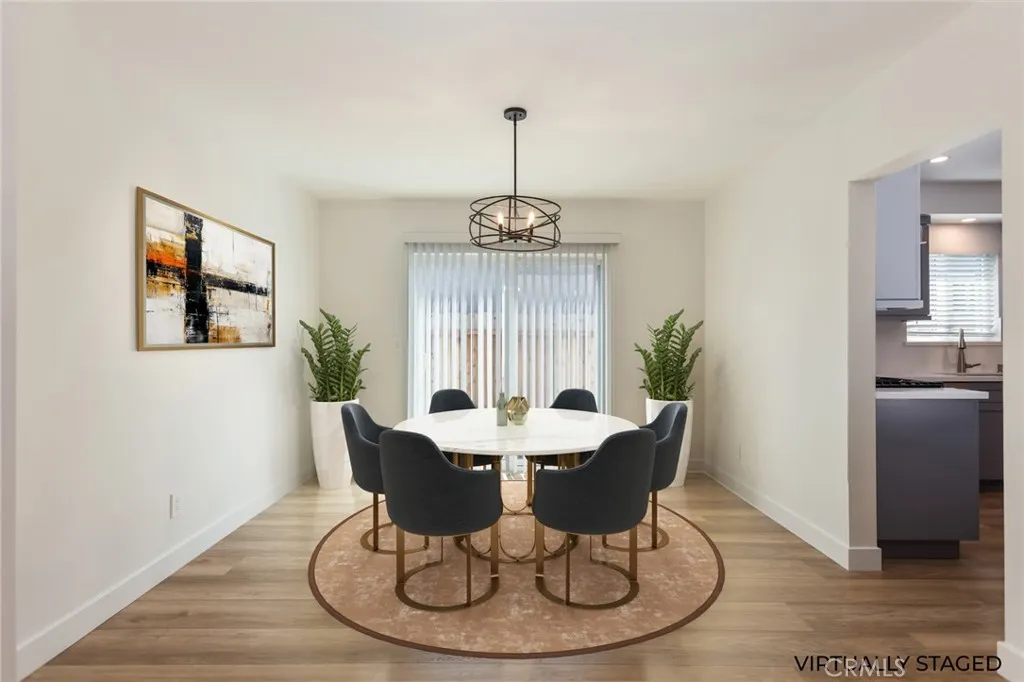 virtually staged dining room
