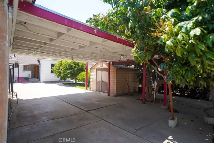 Carport next to garage